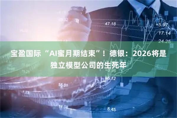 宝盈国际 “AI蜜月期结束”！德银：2026将是独立模型公司的生死年
